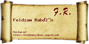 Feldzam Rabán névjegykártya